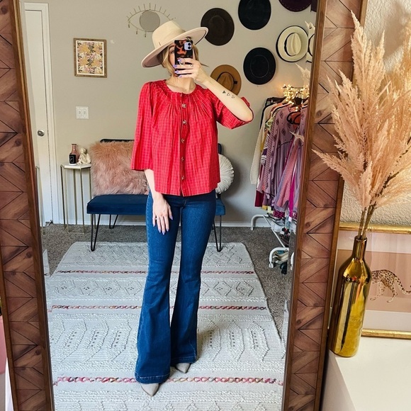 NEW Madewell Pintuck Swing Top in Windowpane Jacquard - Picture 10 of 10